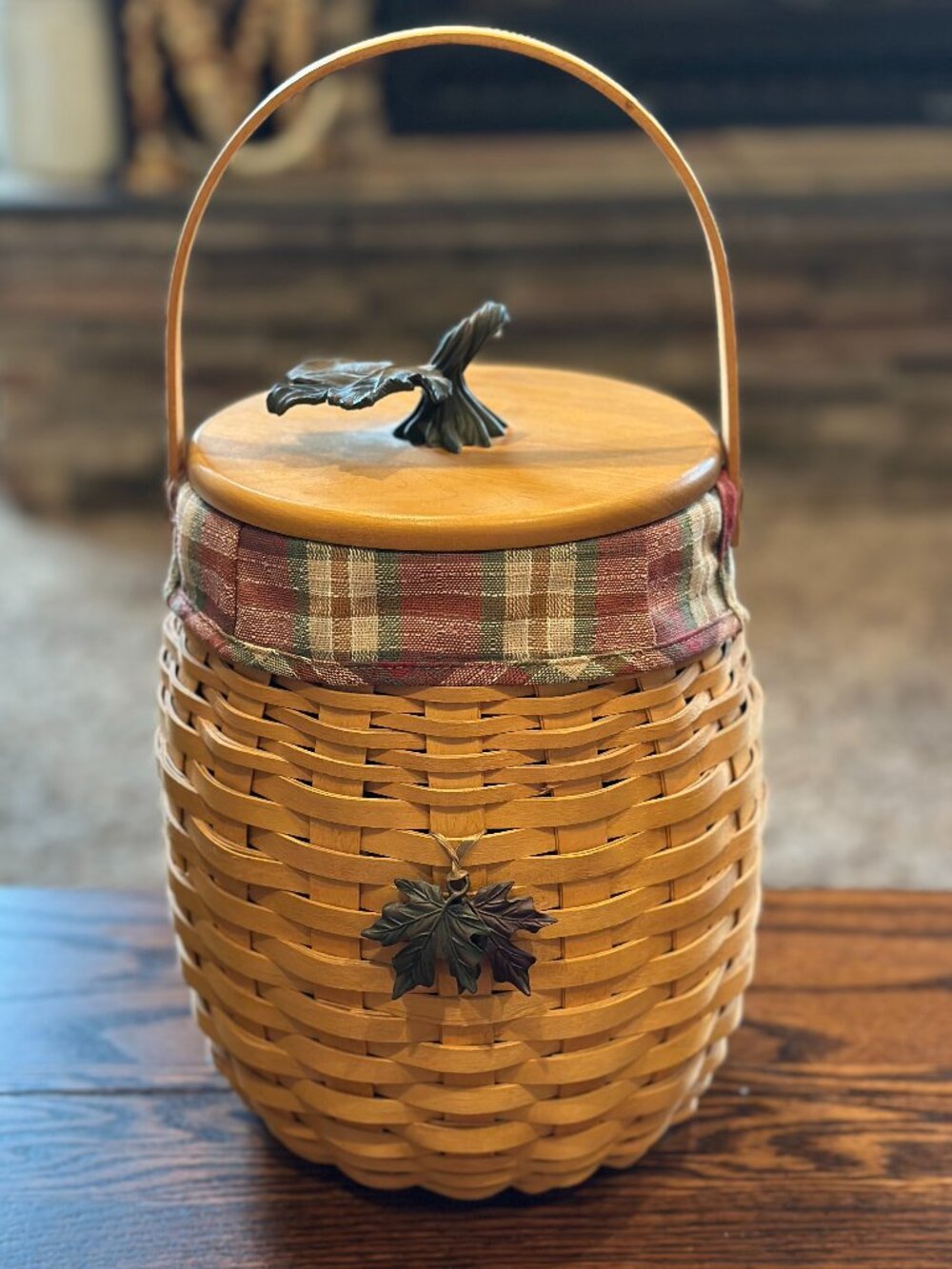 Longaberger 2000 October Fields Pumpkin Basket and accessories